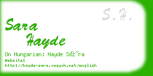 sara hayde business card
